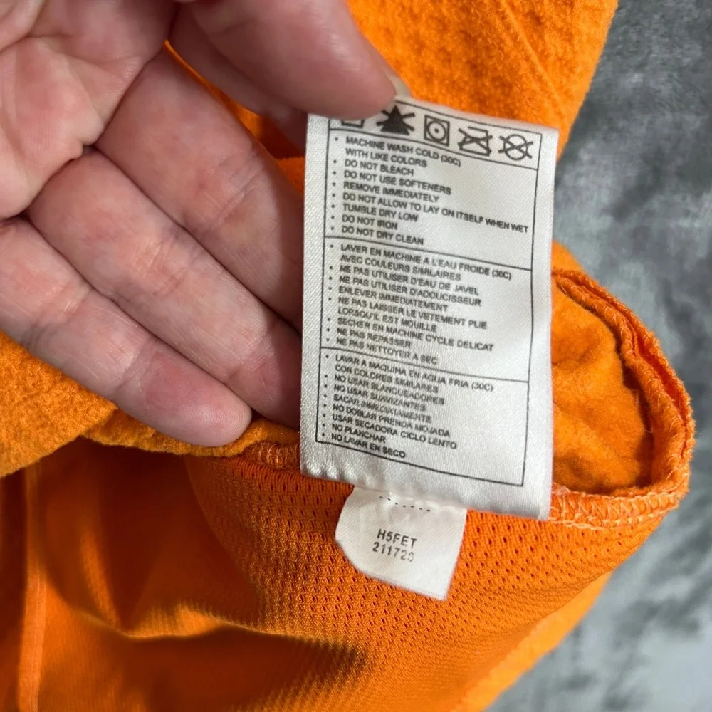 Nike Sphere Thermal Orange Quarter Zip Waffle Knit Pullover Running Jacket Small